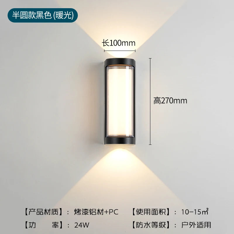 Modern waterproof wall light for outdoor and indoor lighting - vue 13 sur 14