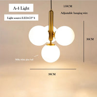 Nordic style milky glass chandelier for interior decoration