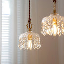 Nordic retro brass crystal and glass pendant chandelier