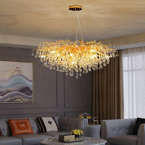 Modern luxury crystal LED chandelier for indoor use - vue 7 sur 18