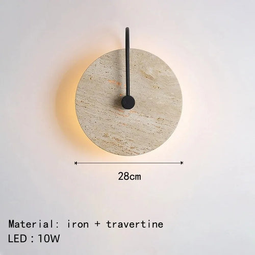 Japanese yellow travertine LED wall light for hotel and home decor
