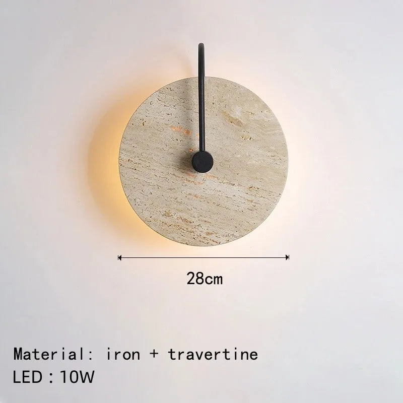 Japanese yellow travertine LED wall light for hotel and home decor