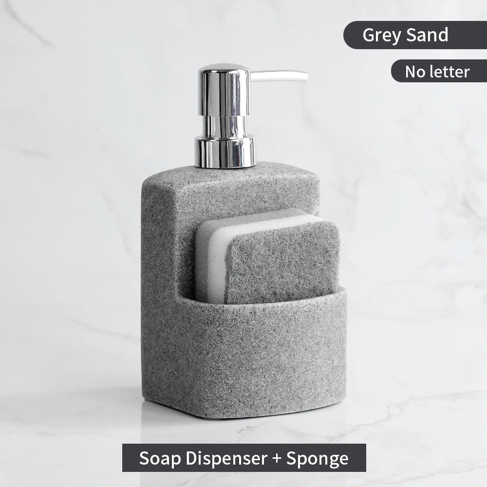 liquid soap dispenser with storage for kitchen accessories - vue 11 sur 14