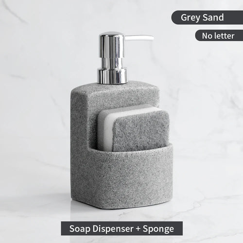 liquid soap dispenser with storage for kitchen accessories - vue 12 sur 14
