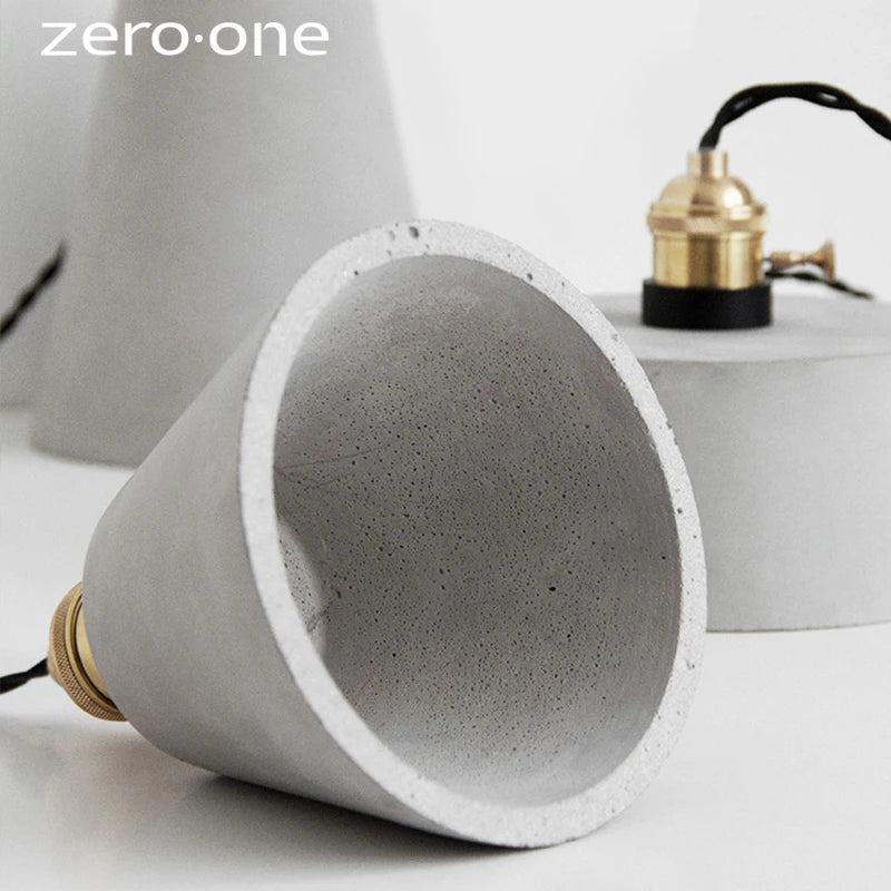 Nordic cement LED pendant lights - vue 7 sur 10