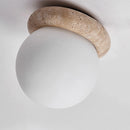 Wabi sabi Japanese industrial LED travertine ceiling light