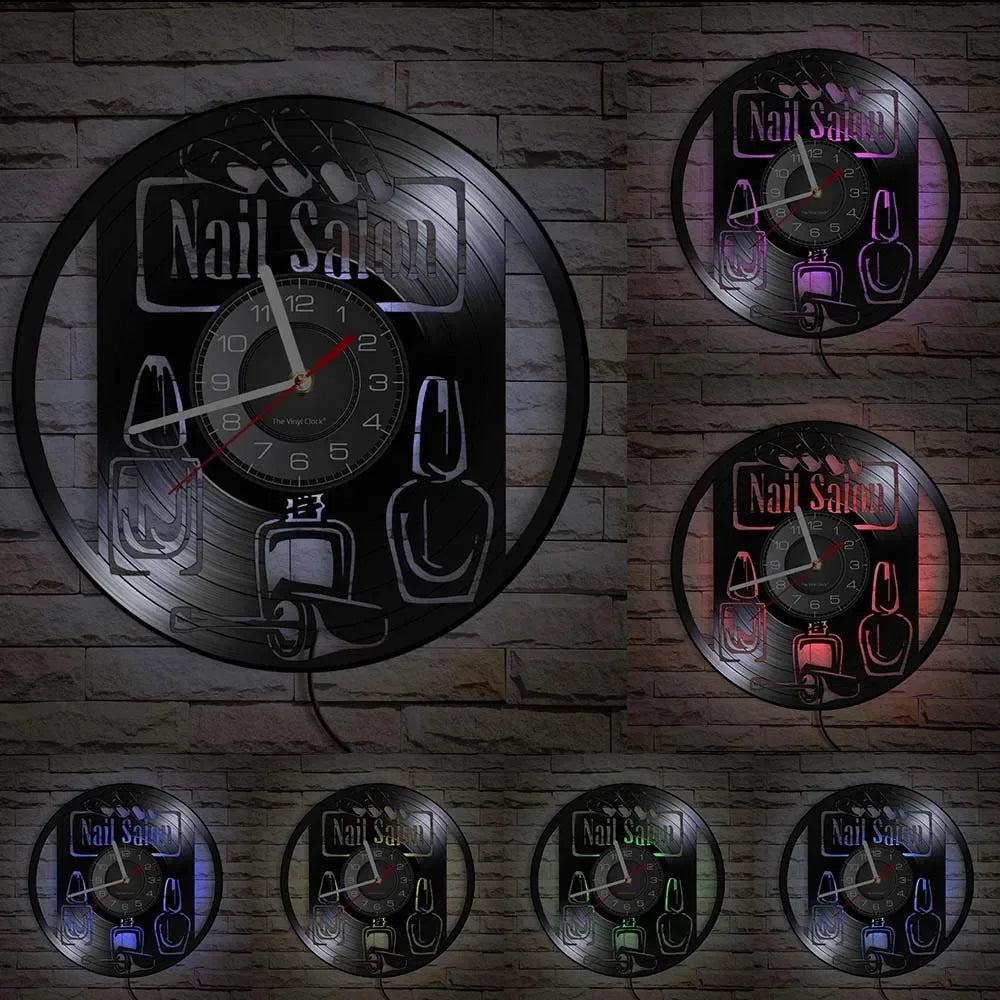 vinyl wall clock for nail and beauty salon - vue 10 sur 31