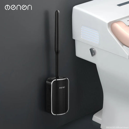 Luxury wall-mounted toilet brush quick cleaning bathroom accessories - vue 3 sur 12