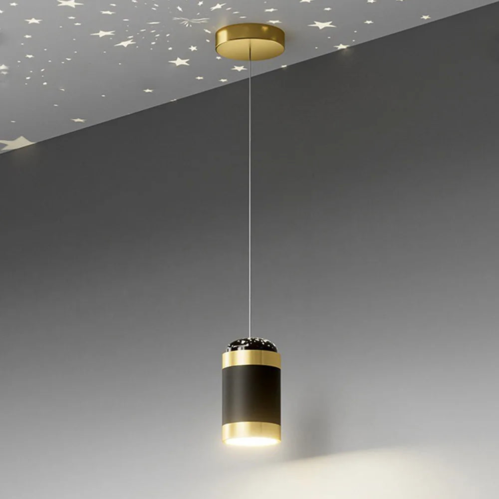 modern star projection pendant light for home decor