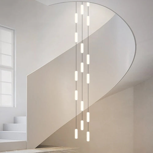 Nordic LED chandelier for staircase, duplex and penthouse villa - vue 2 sur 21