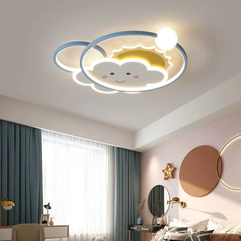 Modern cloud ceiling light for children's room, romantic and cosy