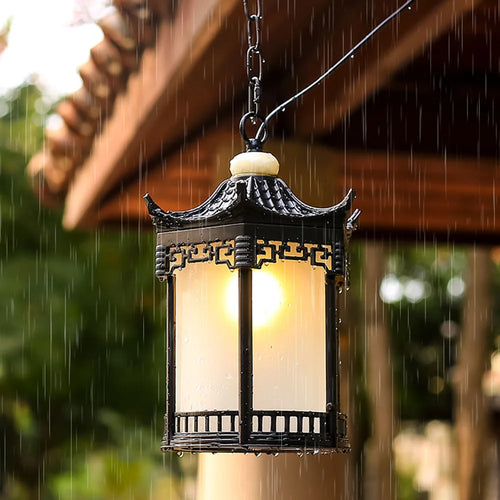 Vintage European outdoor ceiling light for garden and balcony - vue 5 sur 10