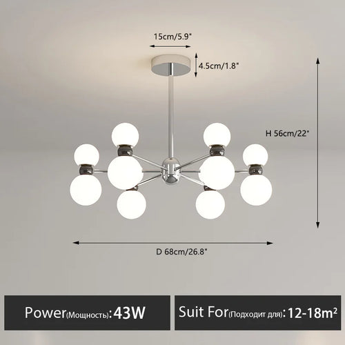Dimmable pendant chandelier for modern interior decor - vue 11 sur 15