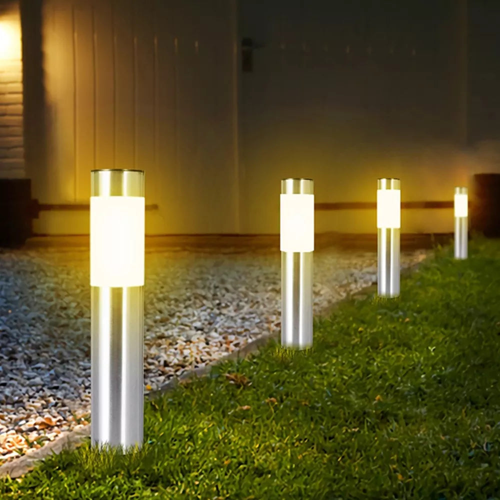 Pack of 1/2/4 solar garden path lights outdoor LED bollard for patio