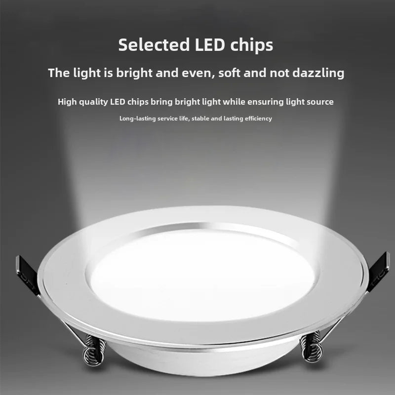 Tricolour LED ceiling light with adjustable lighting