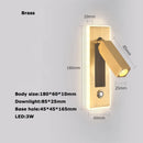 Rotating led wall light with switch for reading
