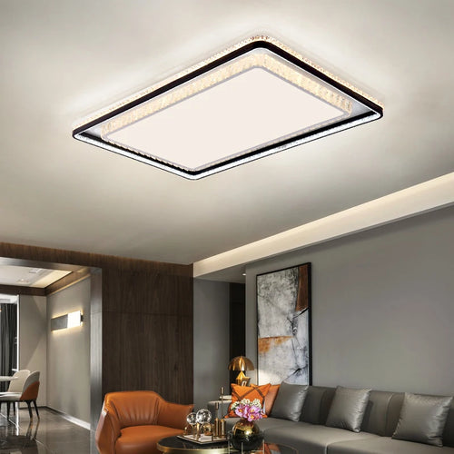 Modern crystal LED ceiling light for elegant interiors - vue 6 sur 6