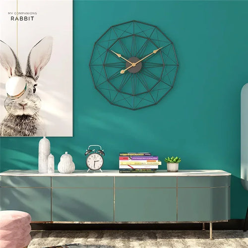 geometric industrial style wall clock for modern decoration - vue 5 sur 7