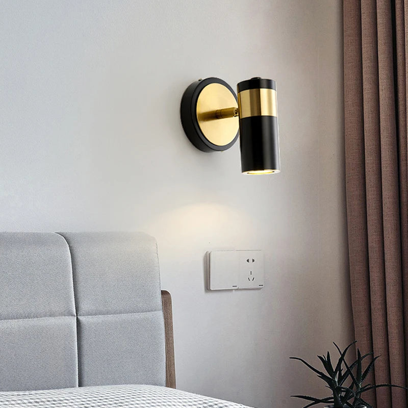 Fumi vintage wall light with gold finish for bedroom