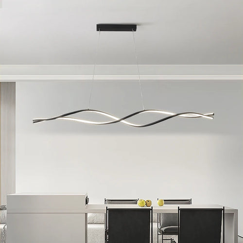 Modern nordic atmospheric twisted LED chandelier - vue 6 sur 14