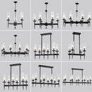 Gold metal and glass LED chandelier