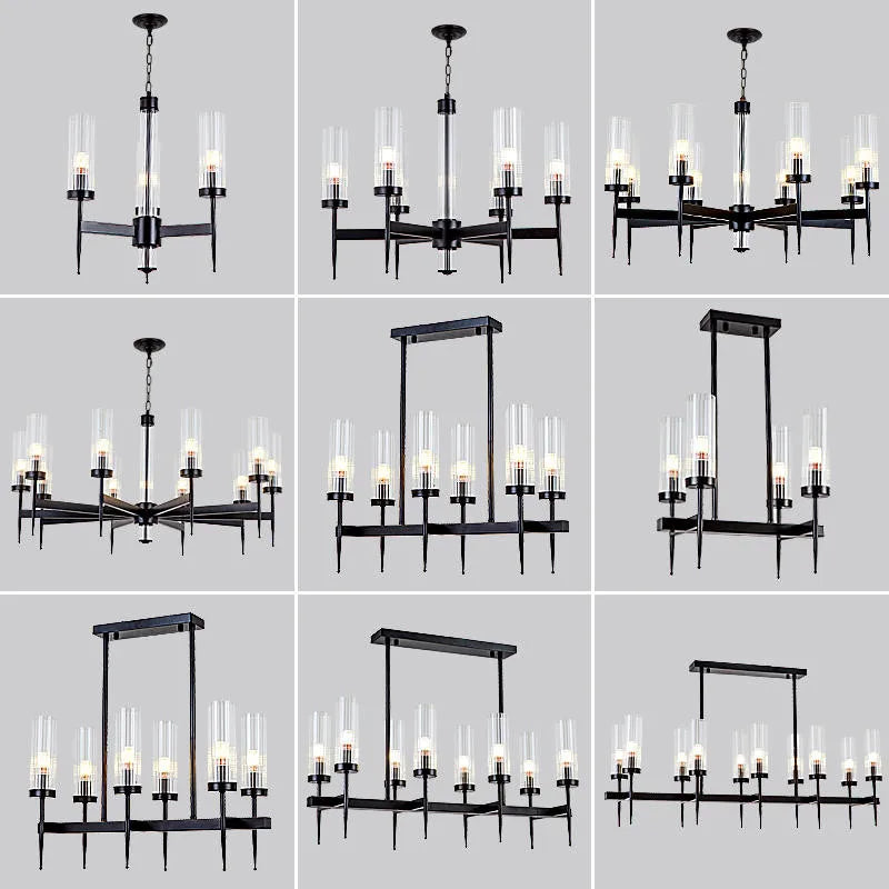 Gold metal and glass LED chandelier - vue 6 sur 24