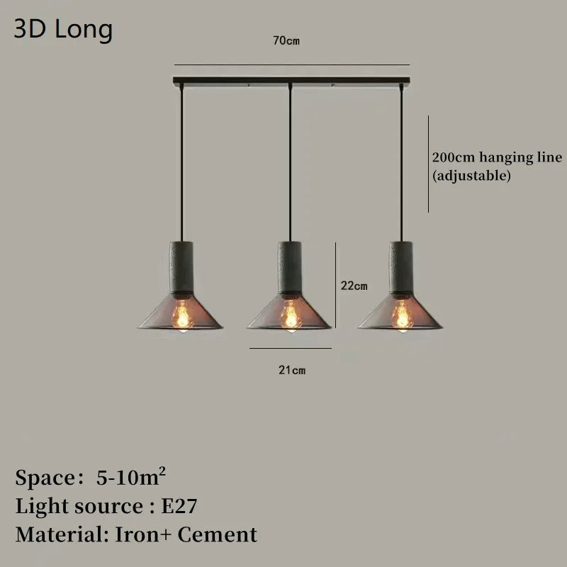 Concrete and iron pendant light - vue 25 sur 29