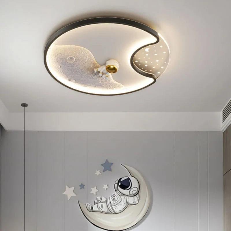 Modern astronaut LED ceiling light for children's room