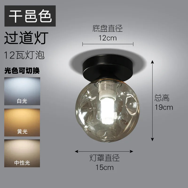 Nordic glass ball ceiling light industrial style home decor