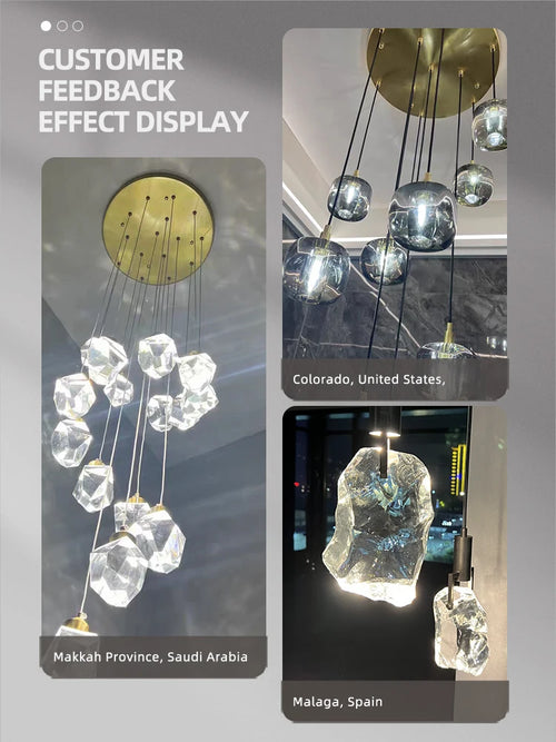 Modern high crystal chandelier for refined lighting - vue 3 sur 30