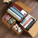 woven storage basket with lid for jewelry and miscellaneous items
