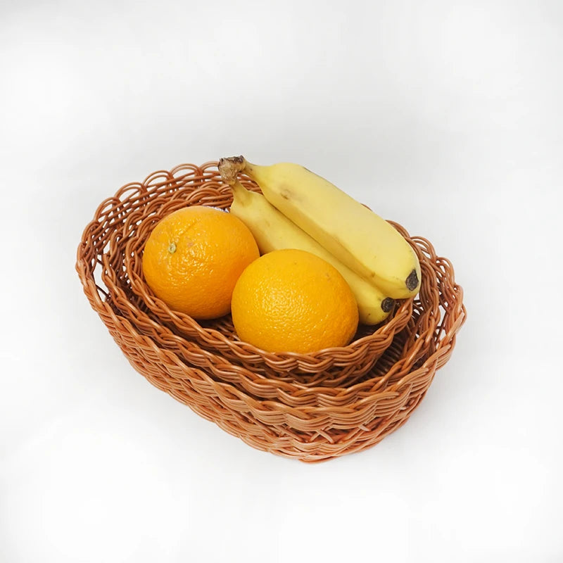 woven storage basket for snacks and fruits