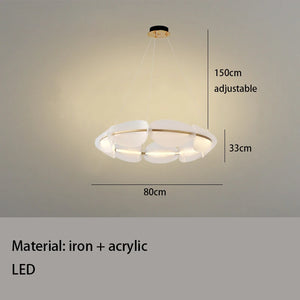Acrylic pendant light with 3 colour temperatures art deco style