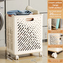 Foldable laundry basket with wheels large capacity multifunctional