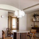 Wabi sabi ceiling light in Japanese silk for modern interior decor