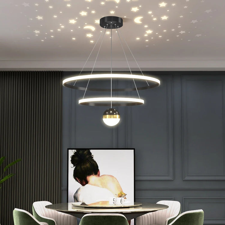 Round designer LED pendant light for modern decor
