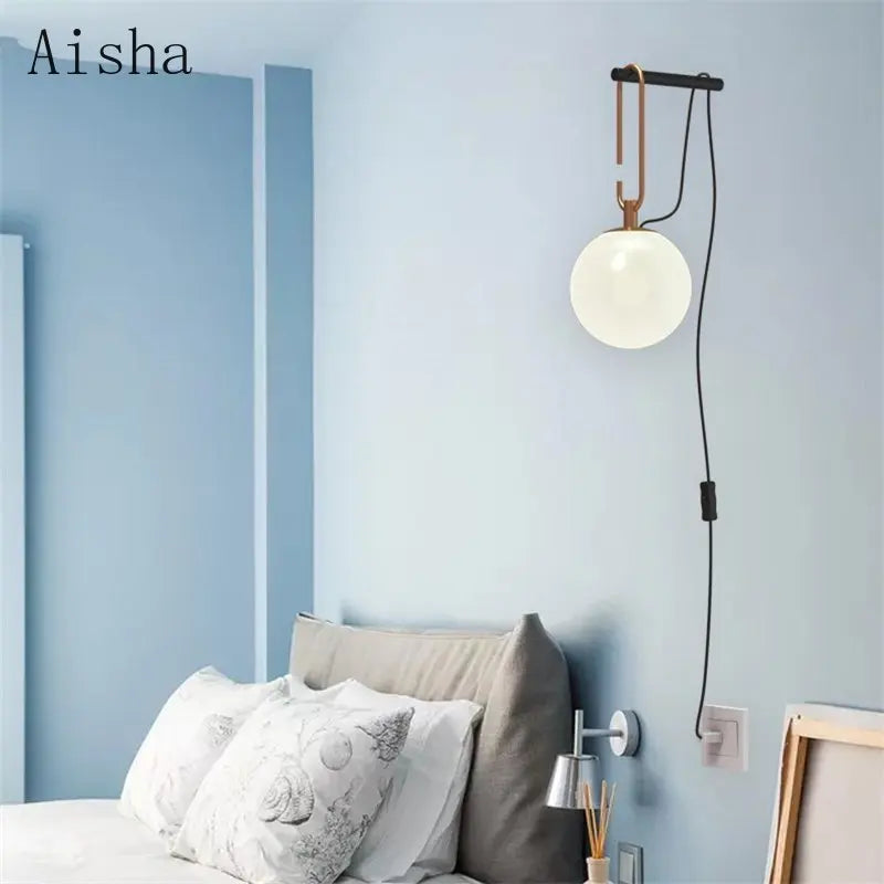 Nordic glass wall light for interior decoration