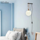 Nordic round glass wall light for artistic decoration