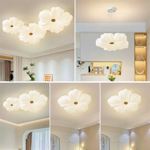 Modern LED ceiling light flower shape for indoor decoration - vue 6 sur 12