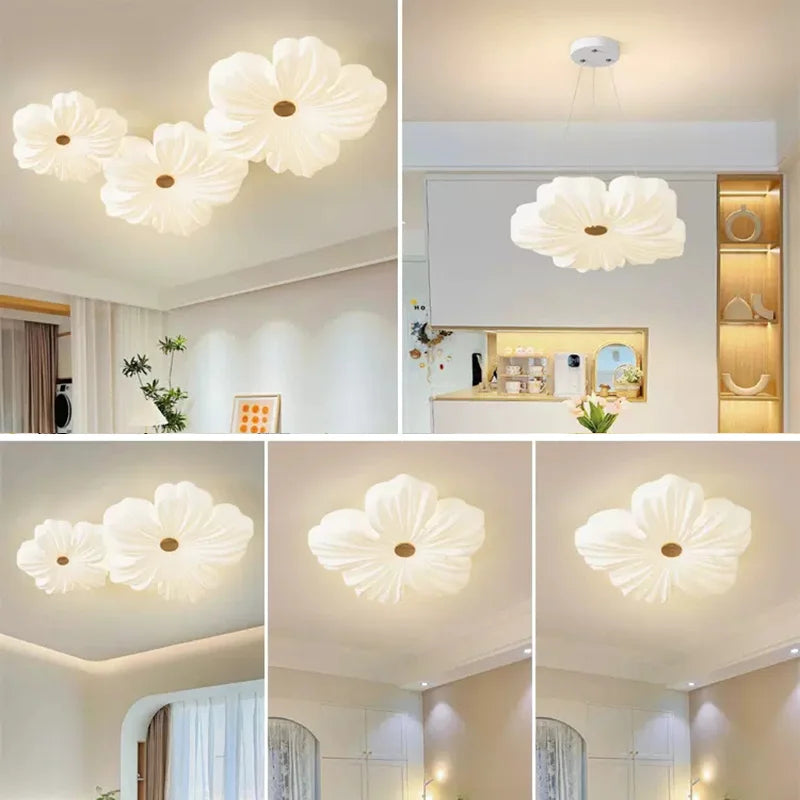 Modern LED ceiling light flower shape for indoor decoration - vue 6 sur 12