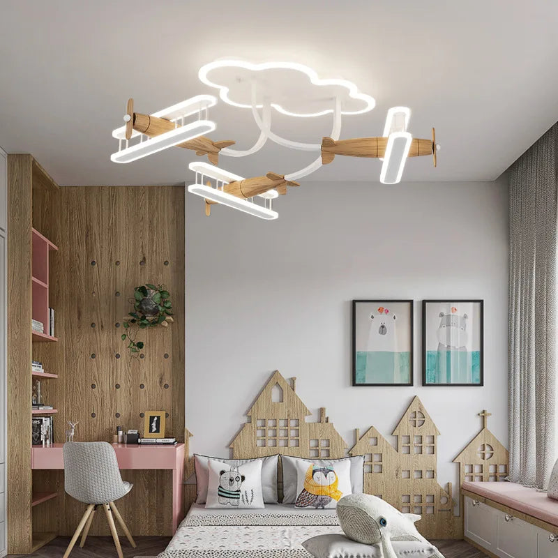 Children's airplane ceiling light with remote control