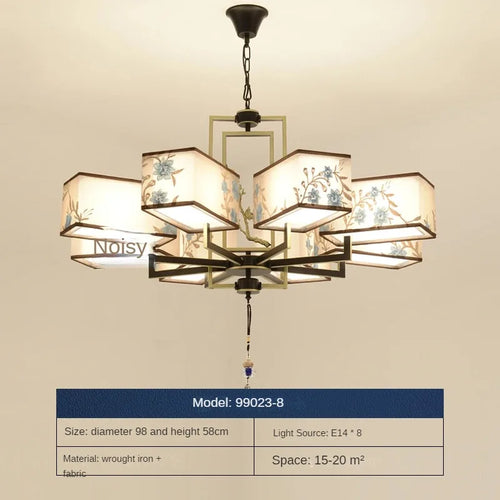 Modern Chinese style pendant light for a simple atmosphere - vue 10 sur 19