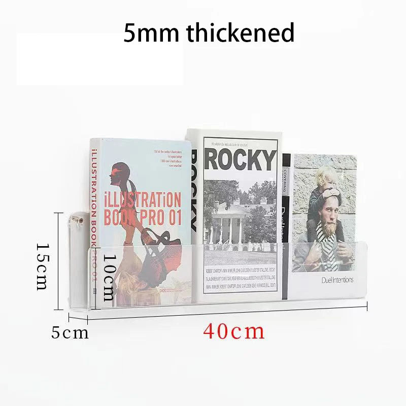 acrylic wall-mounted magazine rack for brochures and files