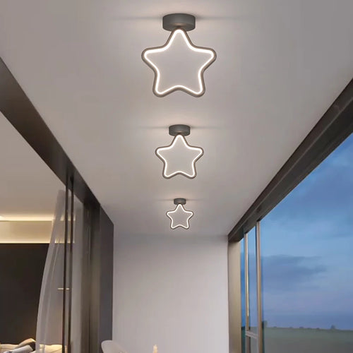 Modern recessed LED star ceiling light for hallway, living room and entrance - vue 4 sur 12