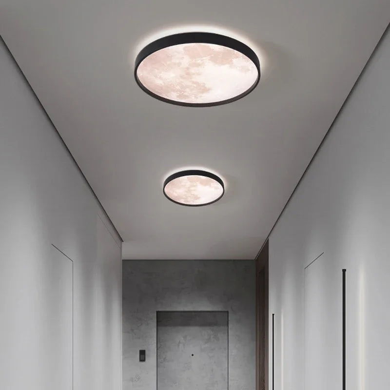 Modern creative LED moon ceiling light - vue 4 sur 14