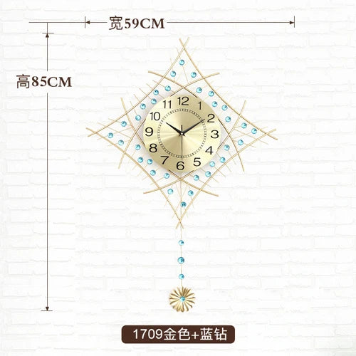 unique metal european design pendulum wall clock - vue 14 sur 19