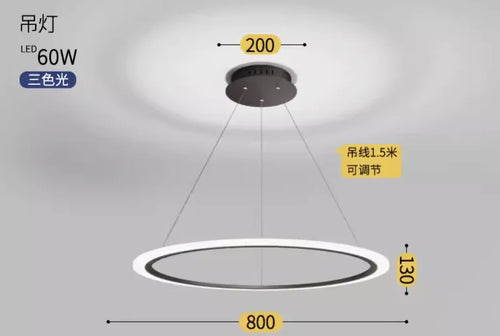 Modern minimalist nordic LED chandelier italian creative ring - vue 11 sur 12