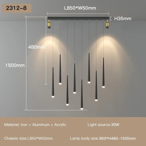 Modern LED chandelier for premium interior decoration - vue 18 sur 22