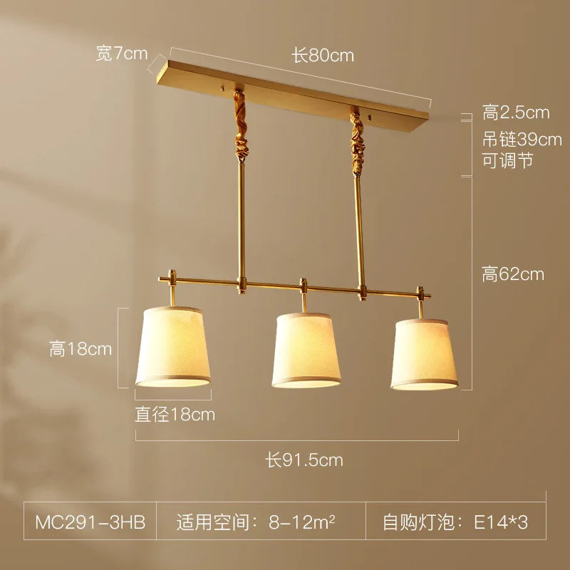 American copper LED chandelier for elegant interior decor
