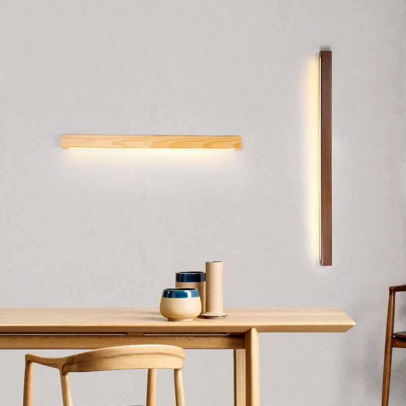 Modern Nordic style wooden decorative wall light